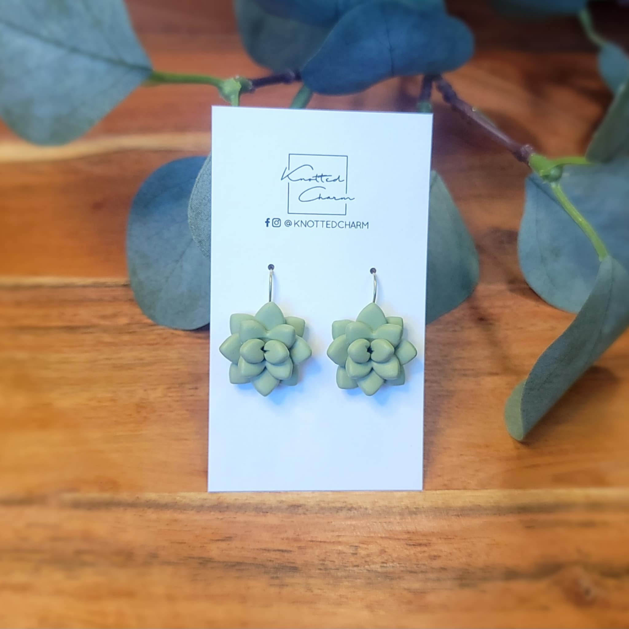 Succulent dangle earrings