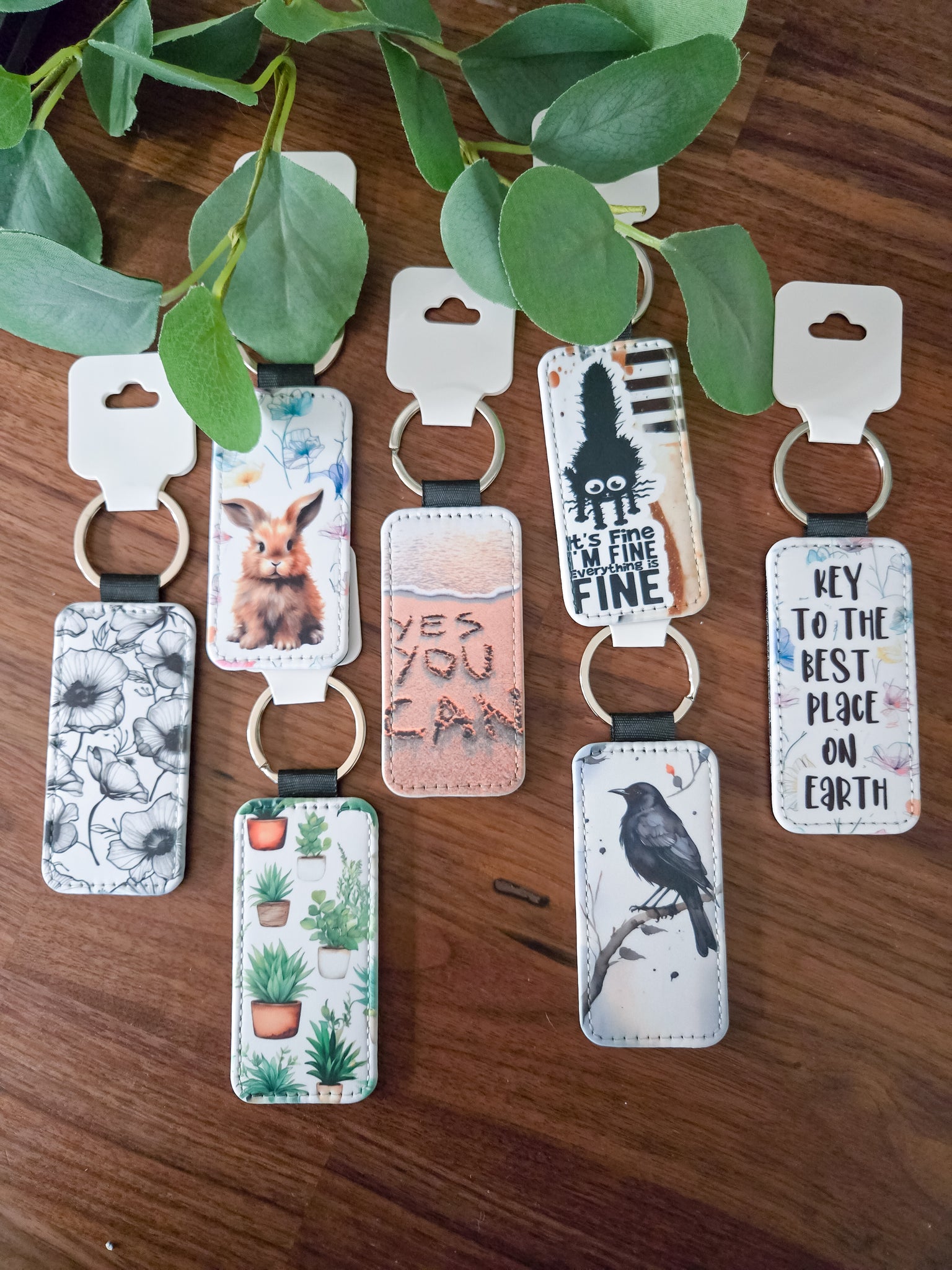 PRE-ORDER Faux leather 4.5" Keychain- assorted designs