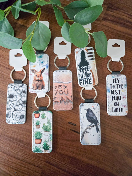 Rectangle Sublimated 4.5" Keychain- assorted designs