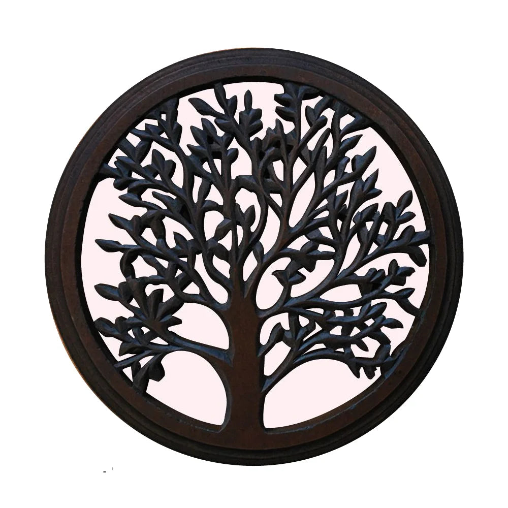 Wood Wall Art - Blooming Tree Round 12"