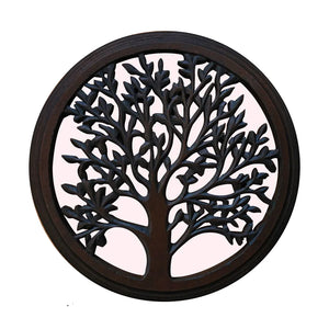 Wood Wall Art - Blooming Tree Round 12"