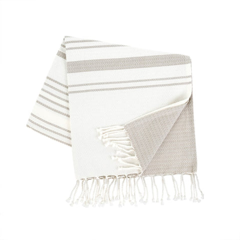 Light Grey and White Turkish Body Towel