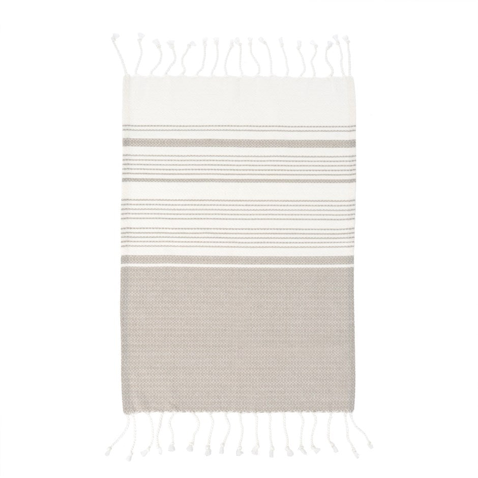 Hand Towel - Grey & White