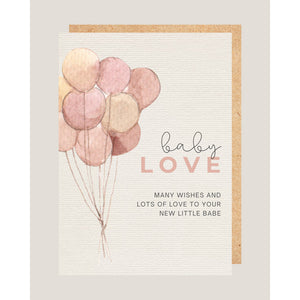 Baby Love Welcome Baby Card, Includes Kraft Envelope