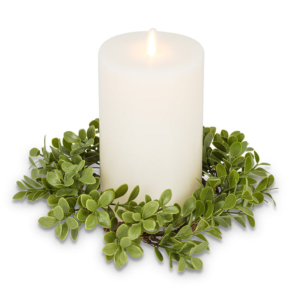 Boxwood Candle Ring 9"
