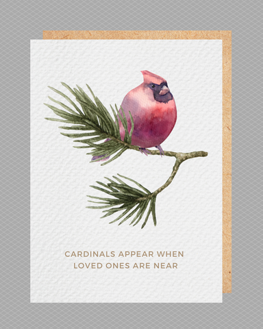 "Cardinals Appear" Sympathy Card, Includes Kraft Envelope