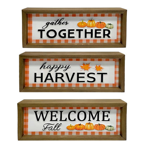 Fall Harvest Sign - 3 Assorted