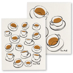 Coffee Cups Swedish Dish Cloth - Assorted Styles
