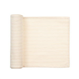 Ticking Cotton Table Runner - Beige/Off White