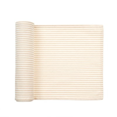 Ticking Cotton Table Runner - Beige/Off White