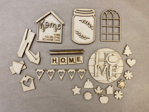 DIY Stacked Home Interchangeable Tiered Tray Kit - Blank
