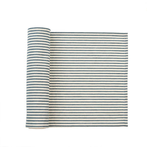 Ticking Cotton Table Runner - Navy/Off White