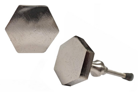 Hex Knob, Silver Finish