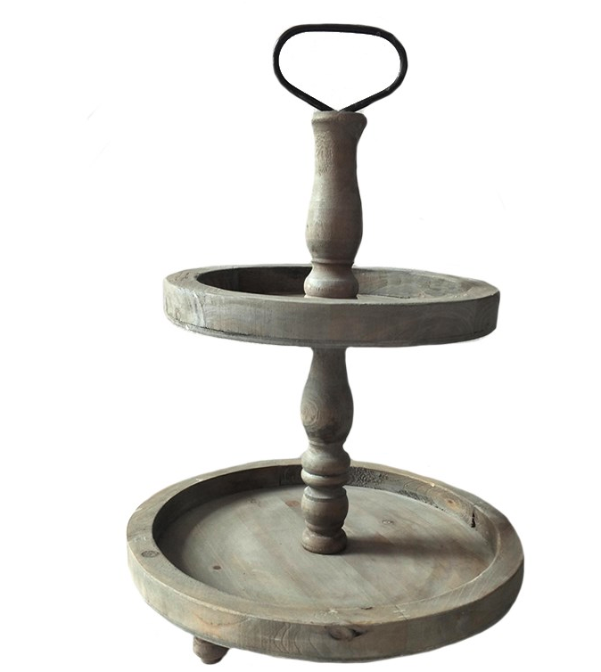 Rustic Brown 2 Tier Tray