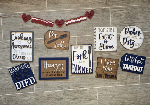 DIY Funny Kitchen Tiered Tray Kit - Blank