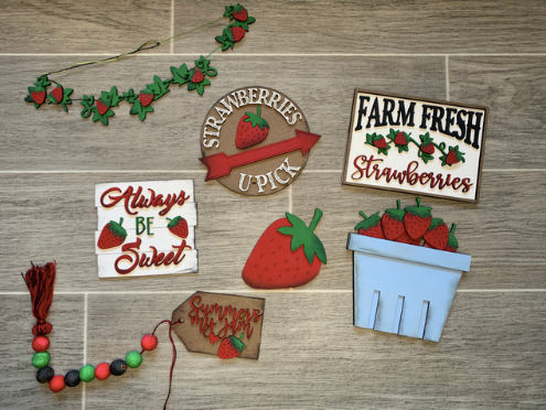 DIY Strawberry Basket Tiered Tray Kit - Blank