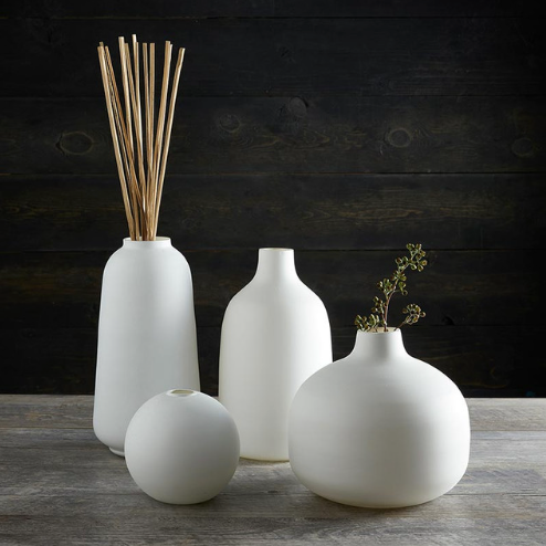 White Matte Cylinder Vase - Tall
