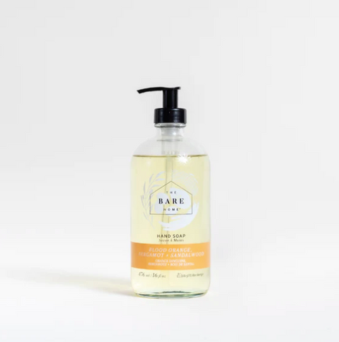 HAND SOAP 476ML IN GLASS BOTTLE BLOOD ORANGE, BERGAMOT + SANDALWOOD