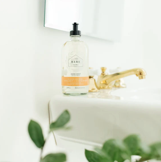HAND SOAP 476ML IN GLASS BOTTLE BLOOD ORANGE, BERGAMOT + SANDALWOOD