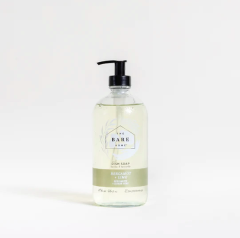 DISH SOAP IN GLASS BOTTLE BERGAMOT + LIME