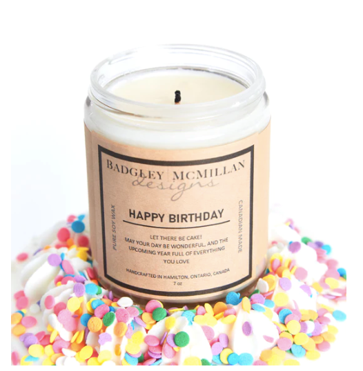 Happy Birthday  Soy Wax Jar Candle - 2 Sizes