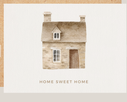 "Home Sweet Home" New Home Card, Includes Kraft Envelope