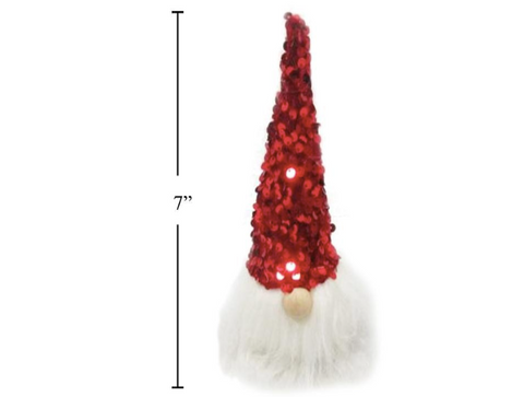 7" Red Sequin Gnome