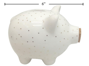 Pig Money Bank w/Cork Nose