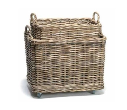 Oversized Floor Basket w/Wheels - 2 Sizes