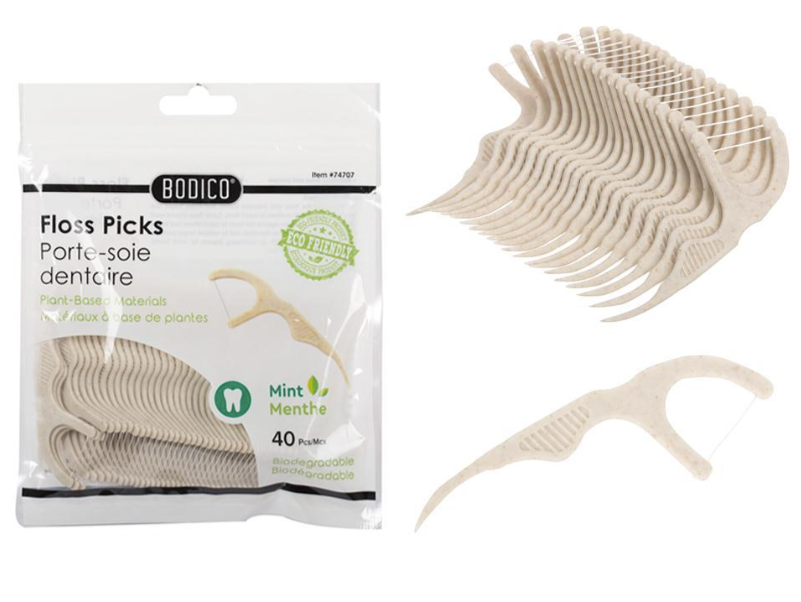 40 Piece Eco-Friendly Biodegradable Dental Floss Picks