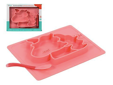 Unicorn Sectioned Silicone Plate 25x19cm