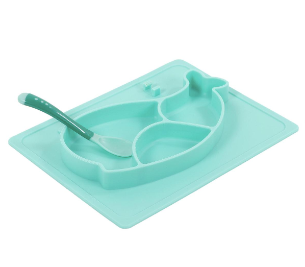 Whale Sectioned Silicone Plate 25x19cm
