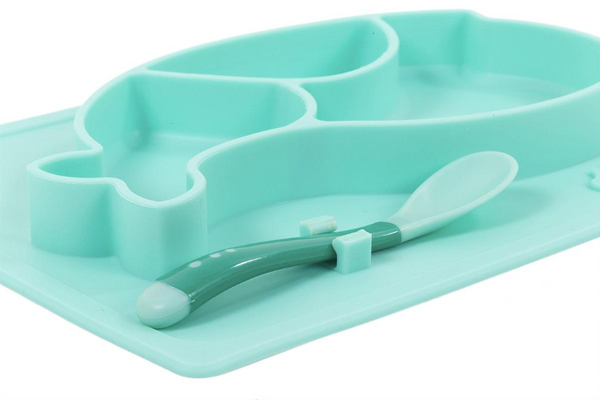 Whale Sectioned Silicone Plate 25x19cm