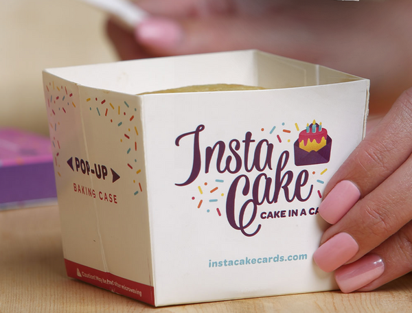 InstaCake Cards- Teal Happy Birthday w/Chocolate Cake