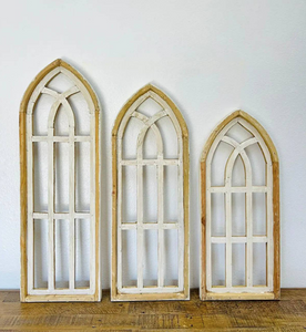 Skinny Lattice Double Arch Window Frame - 3 Sizes