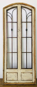 Rustic Wood Arch Window Frame w/Metal Detail