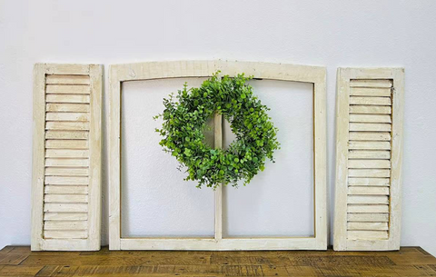 Rustic Wood Wide Window 3pcs Set