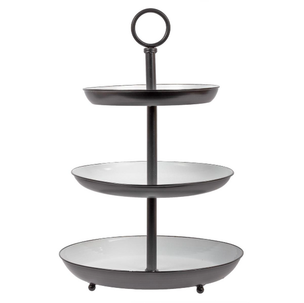 Farmhouse Enamelled 3-Tier Stand, 12"Dx17"H