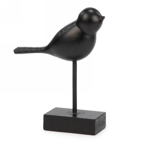 Black Ceramic Bird Decor On Foot
