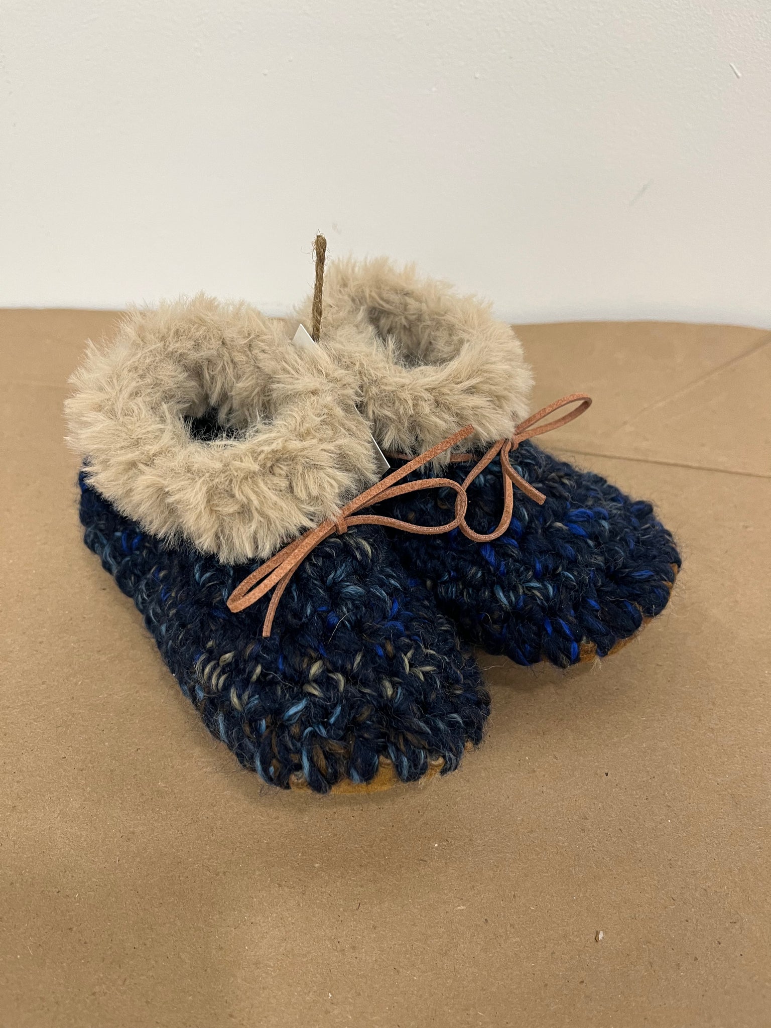 Knit Lined Slippers Navy Blue Colour- Toddler