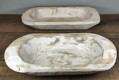 White Wash Dough Bowl