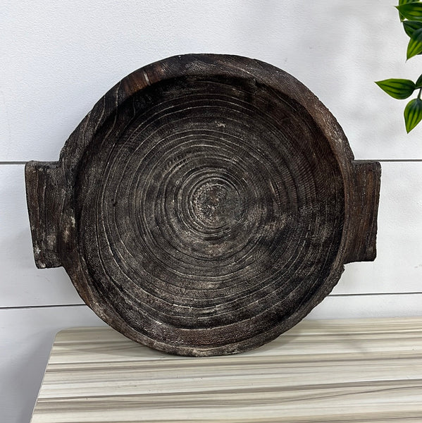 Round Dark Dough Bowl