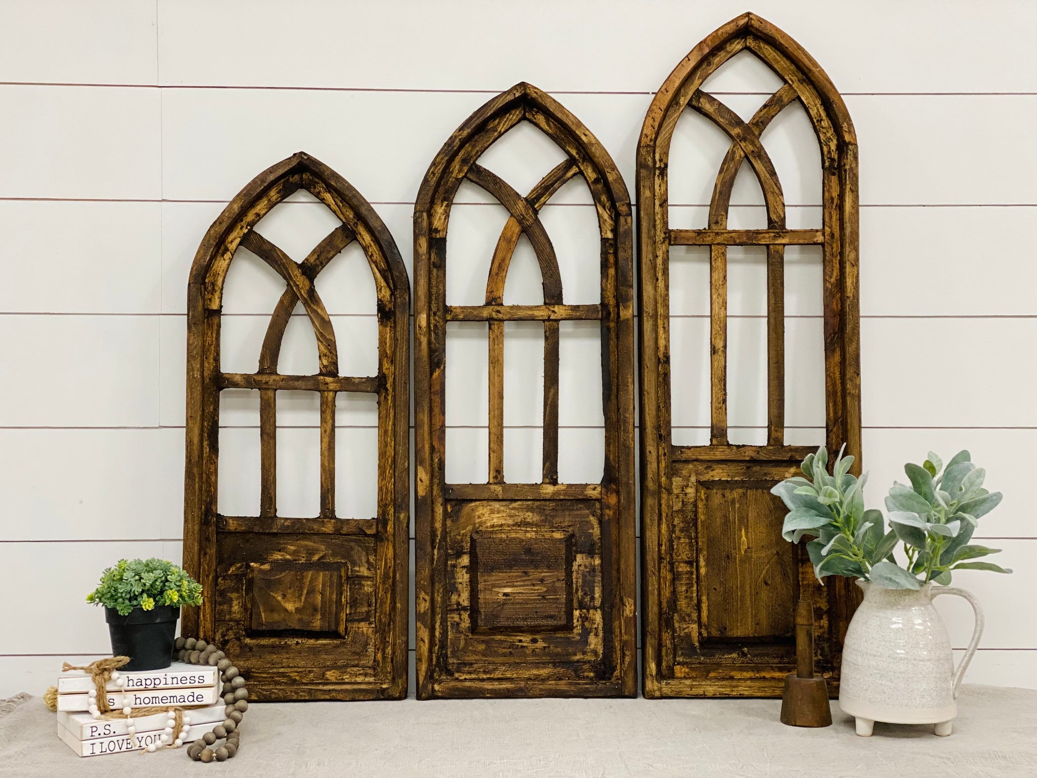 Rustic Natural Skinny Arch Window Frame - 3 Sizes