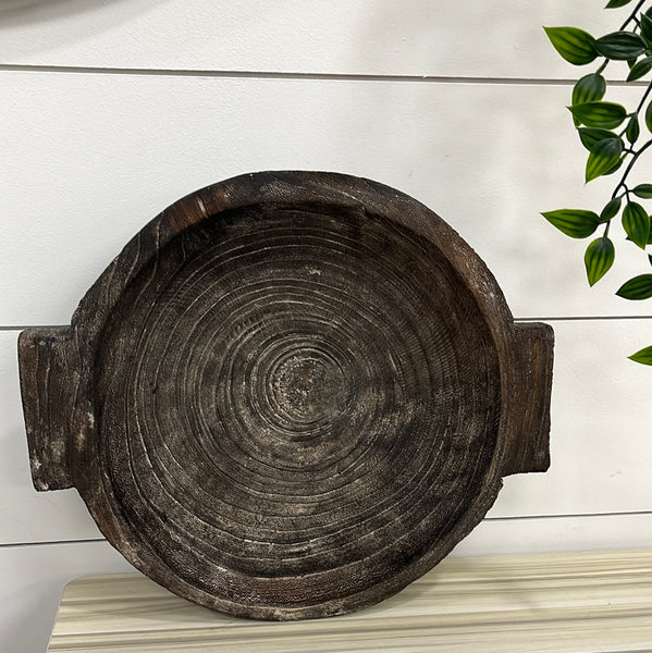 Round Dark Dough Bowl