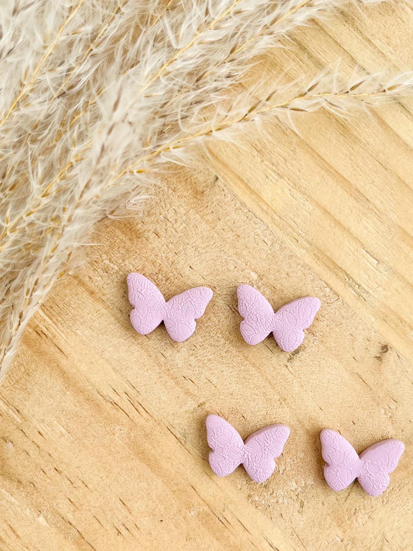 Soft Purple Butterfly Earring Set