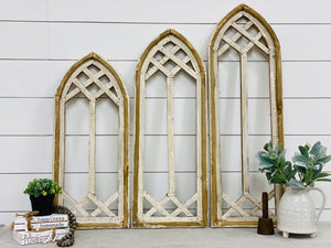 Skinny Lattice Arch Window Frame - 3 Sizes