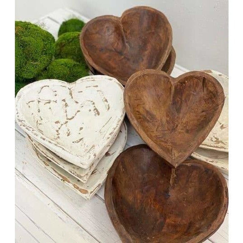 Heart Dough Bowls - White