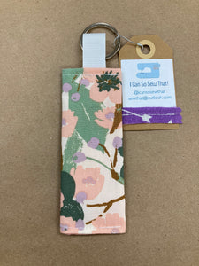 Lip Balm Keychain Pouch - Blush/Peach Floral